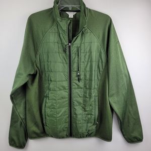 ORVIS CLASSIC COLLECTION Mens Quilted Fleece Full Zip Jacket Green Size L